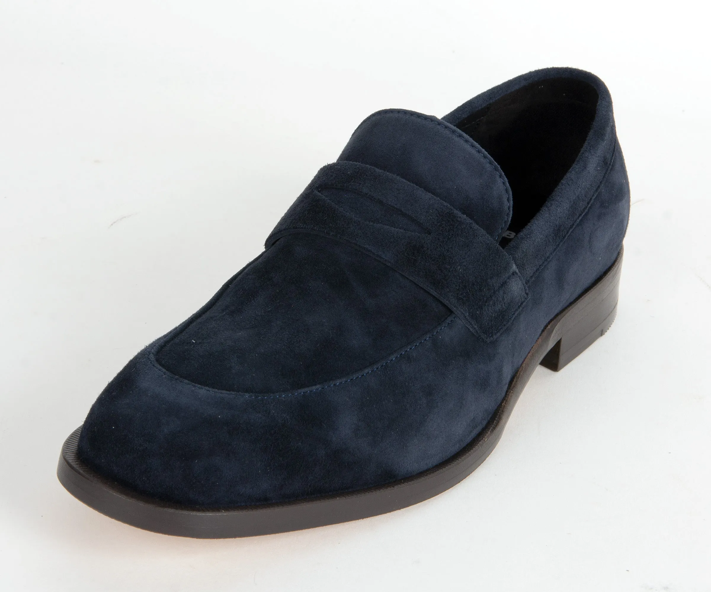 BOSS Limber Suede Penny Loafer Navy