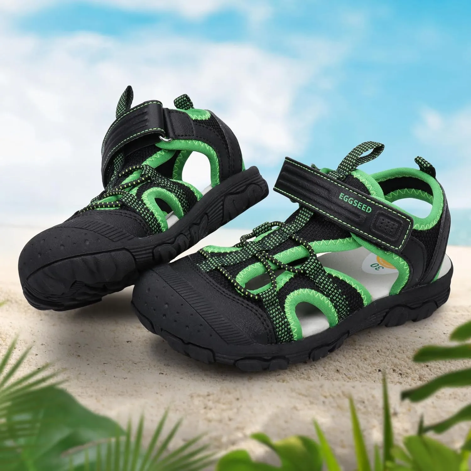 Boys Sport Sandals Summer Closed Toe Hook Loop Outdoor Athletic Walking Shoes (Toddler/Little Kid/Big Kid)