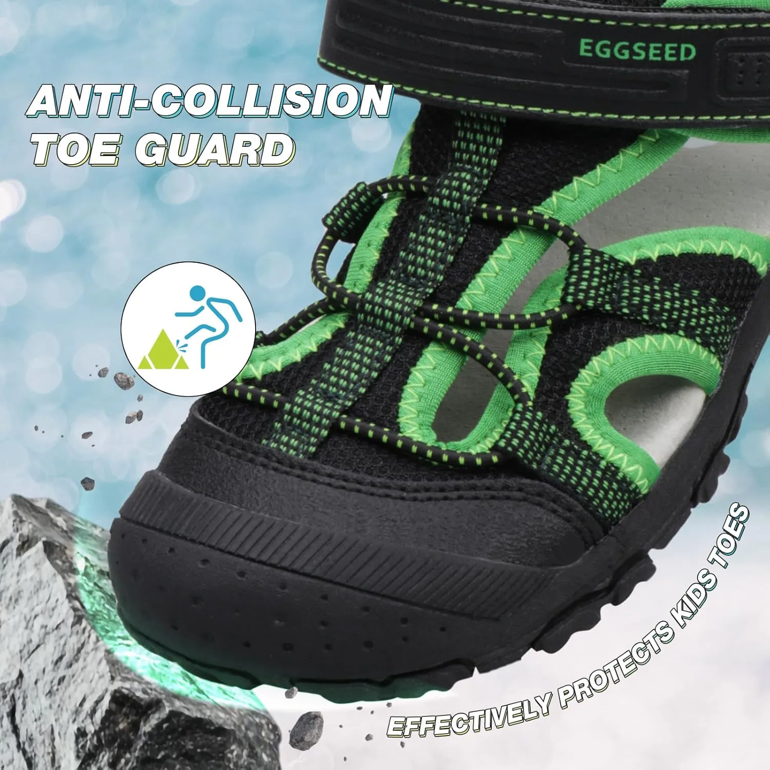 Boys Sport Sandals Summer Closed Toe Hook Loop Outdoor Athletic Walking Shoes (Toddler/Little Kid/Big Kid)
