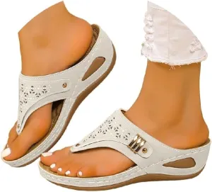 Breathable Mesh Hollow Sports Sandals Non-Slip 2024 New Women’s Wedge Orthopedic Flip-Flops Summer Casual Sandals Open Toe