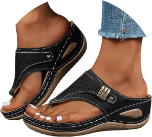 Breathable Mesh Hollow Sports Sandals Non-Slip 2024 New Women’s Wedge Orthopedic Flip-Flops Summer Casual Sandals Open Toe