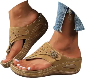 Breathable Mesh Hollow Sports Sandals Non-Slip 2024 New Women’s Wedge Orthopedic Flip-Flops Summer Casual Sandals Open Toe