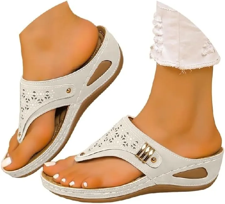 Breathable Mesh Hollow Sports Sandals Non-Slip 2024 New Women’s Wedge Orthopedic Flip-Flops Summer Casual Sandals Open Toe