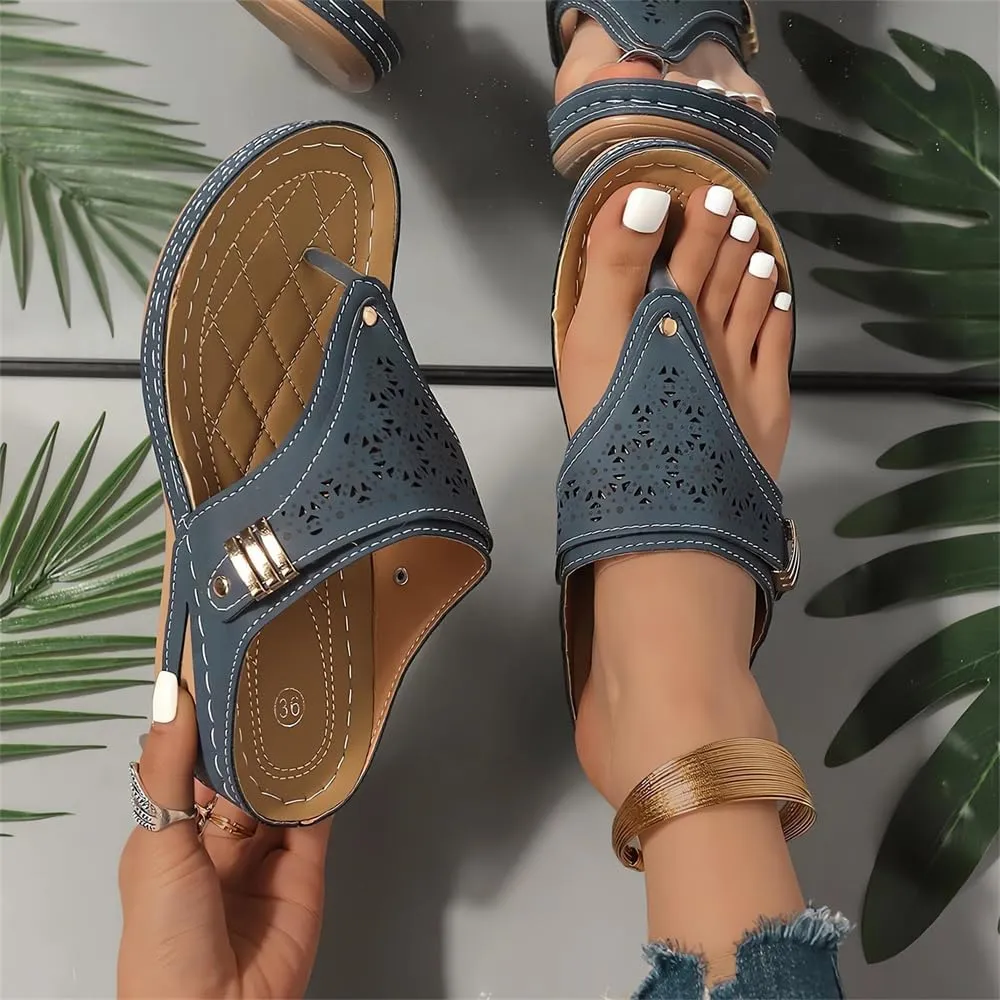 Breathable Mesh Sports Sandals With Non-Slip Sole, Comfortable Ladies Orthopedic Platform Wedge Flip Flops, Anti-Slip Sole