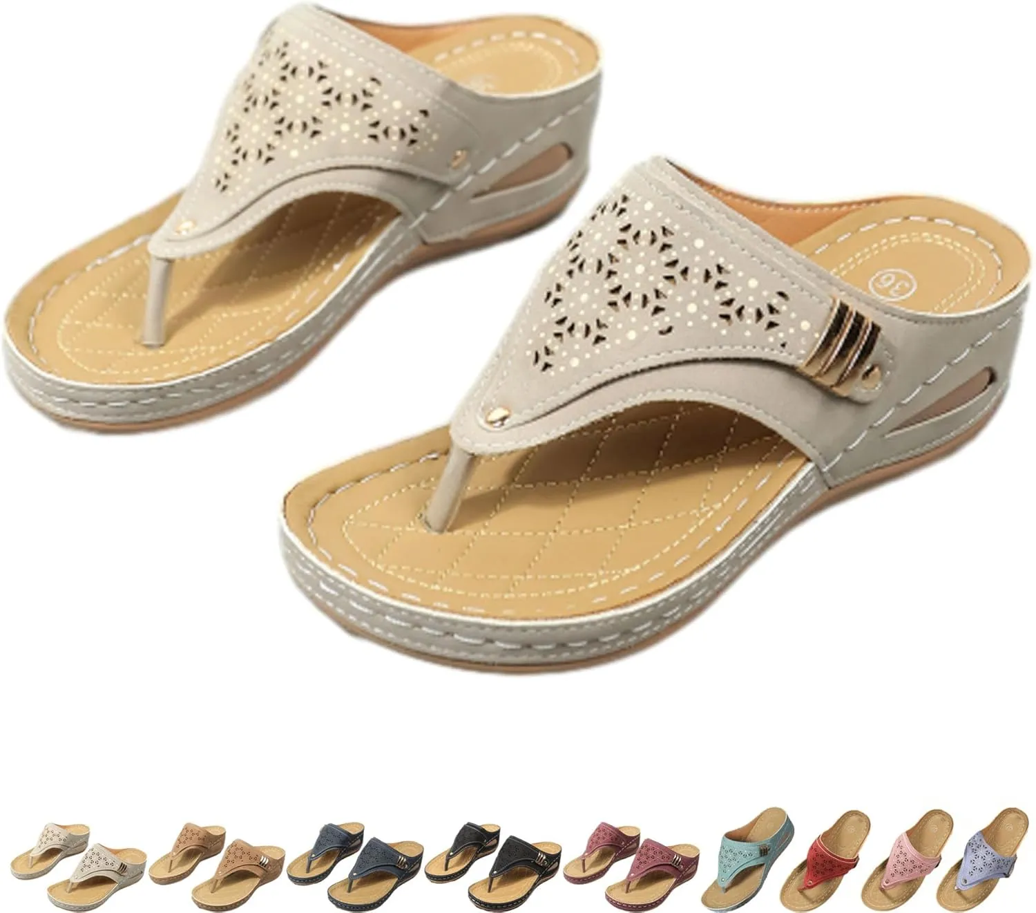Breathable Mesh Sports Sandals With Non-Slip Sole, Women’s Thick-Soled Flip-Flops, Wedge Heel Slippers