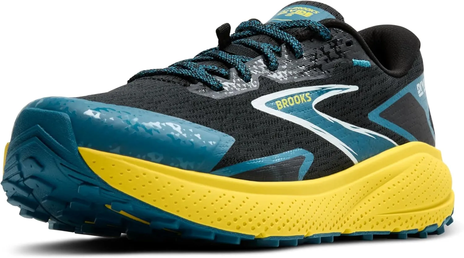 Brooks Men’s Divide 5 Trail Running Shoe - Black/Celestial/Quince - 10 Medium