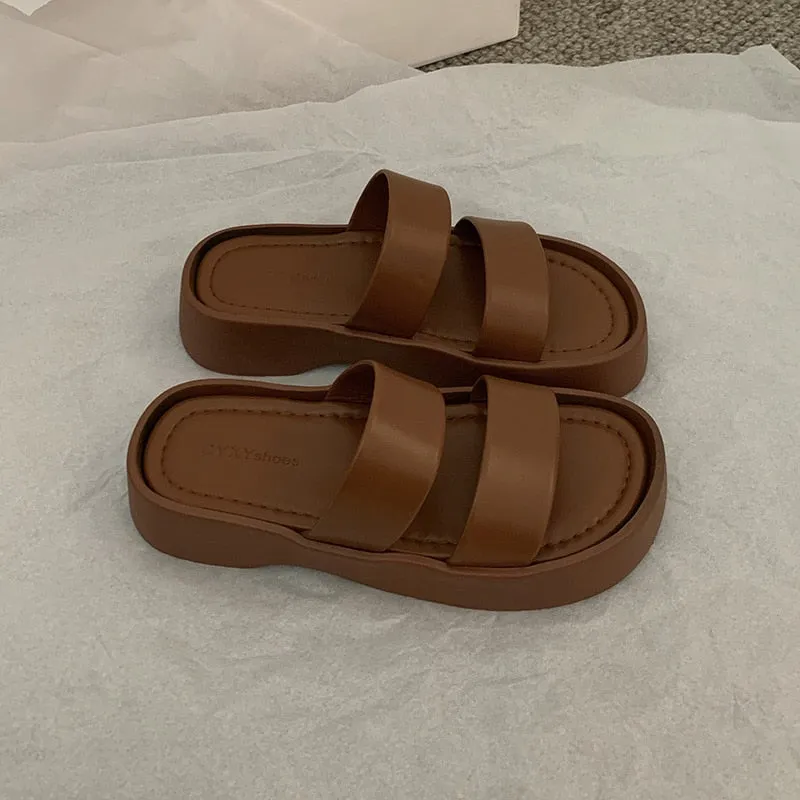 Brown anti-slip slippers Women