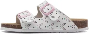 Buckle flat cork slippers summer men's and women's beach line button increase outdoor leisure slippers (Rabbit, Adult, Women, 8, Numeric Range, US Footwear Size System, 10, Medium)