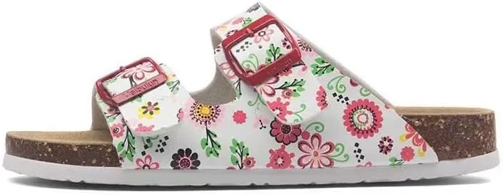 Buckle flat cork slippers summer men's and women's beach line button increase outdoor leisure slippers (Sunflower, Adult, Women, 10.5, Numeric Range, US Footwear Size System, 11, Medium)