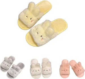 Bunny rabbit slippers for women Summer Open Toe animal Slippers Shower Sandal Bathroom Comfy House Slide Anti-slip Rabbit Slippers for Indoor and Outdoor