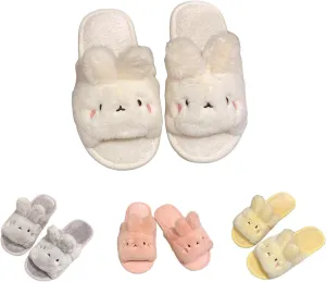 Bunny rabbit slippers for women Summer Open Toe animal Slippers Shower Sandal Bathroom Comfy House Slide Anti-slip Rabbit Slippers for Indoor and Outdoor