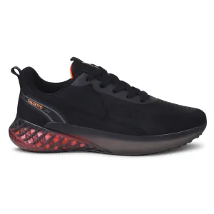Calcetto Lightweight Lifstyle Men'S Running Sports Shoes CLT-0985 FULL BLACK ORANGE
