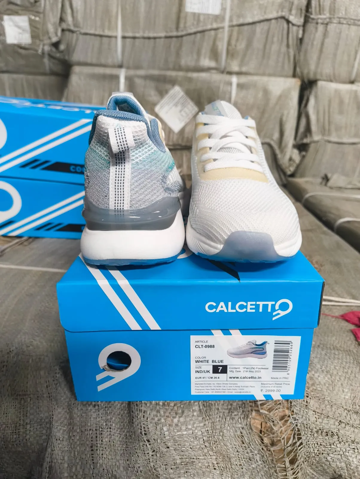 Calcetto Lightweight Lifstyle Men'S Running Sports Shoes CLT-0988 WHITE BLUE