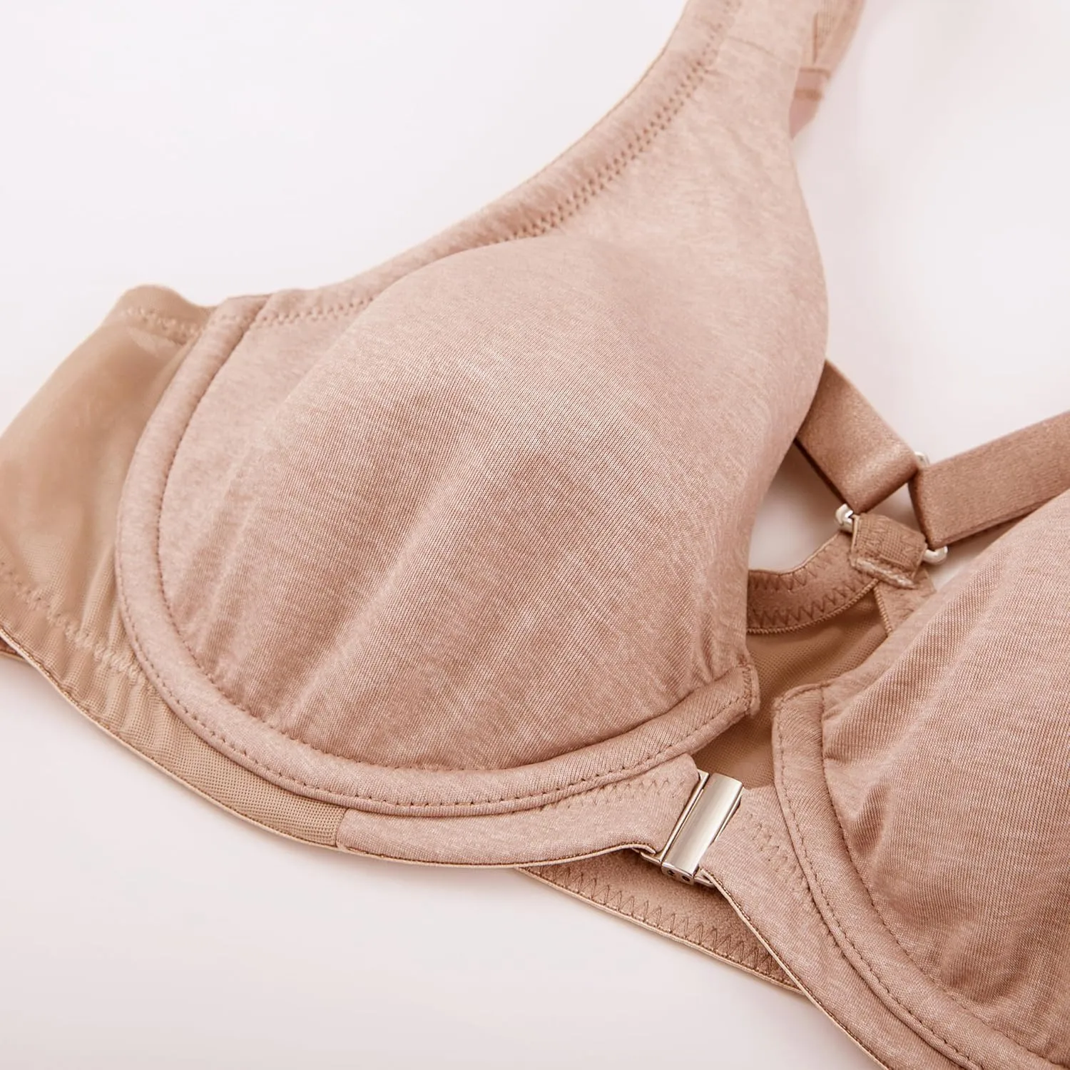 CALVENA Women's Racerback Front Closure Bra Plus Size Full Coverage Underwire Bras