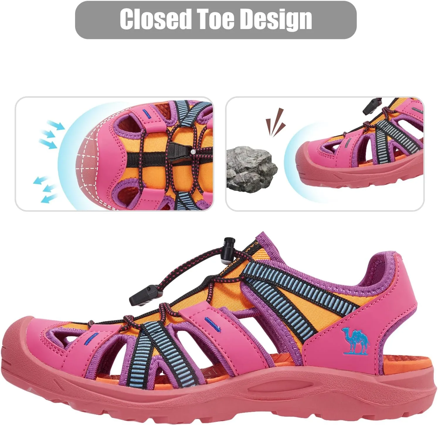 CAMEL CROWN Closed-Toe Women's Sandals Waterproof Women's Walking Sandals Hiking Sandals for Women Water Shoes