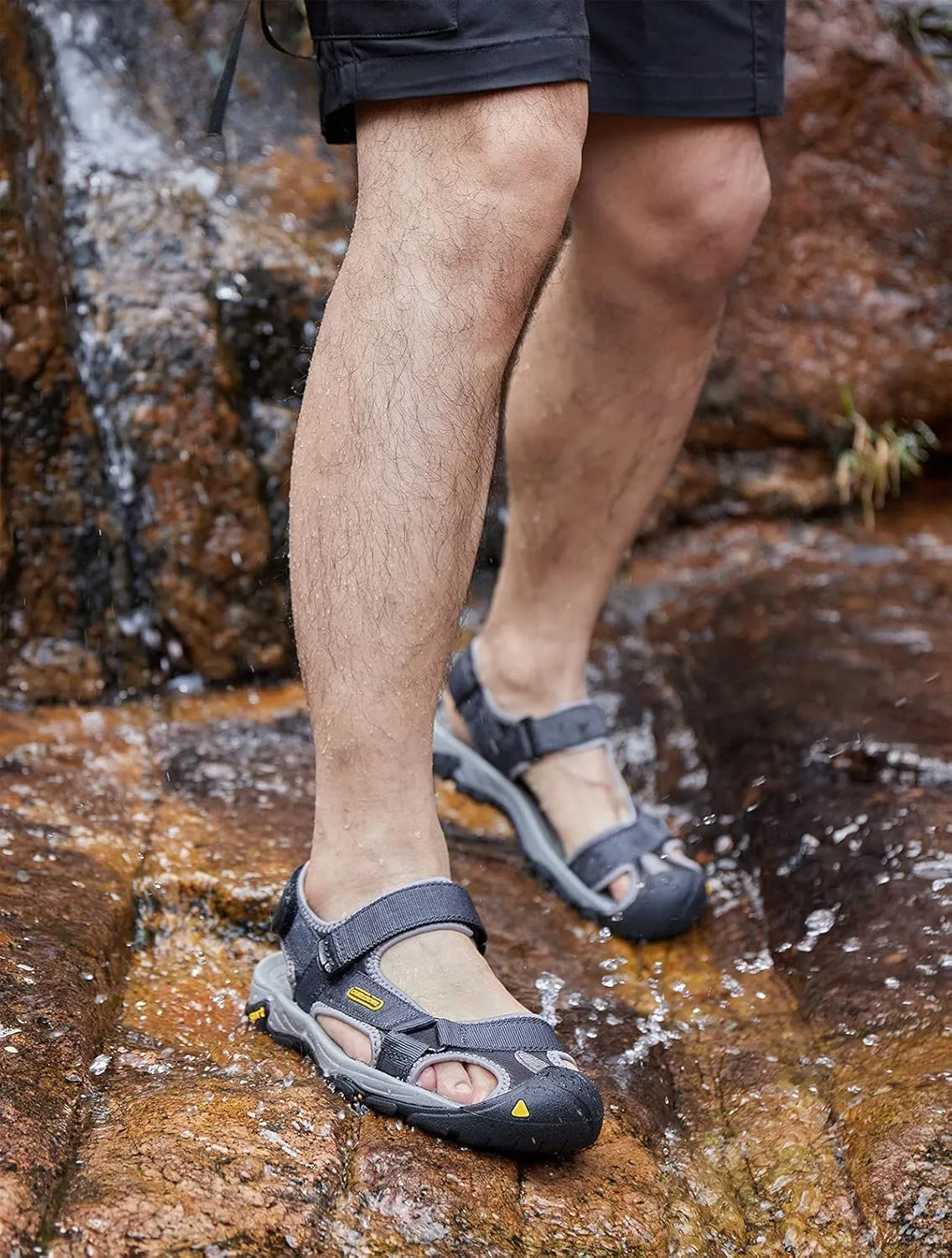 CAMEL CROWN Men's Waterproof Hiking Sandals Closed Toe Water Sandals Athletic Sport Sandals for Summer Outdoor Beach Wading Boat