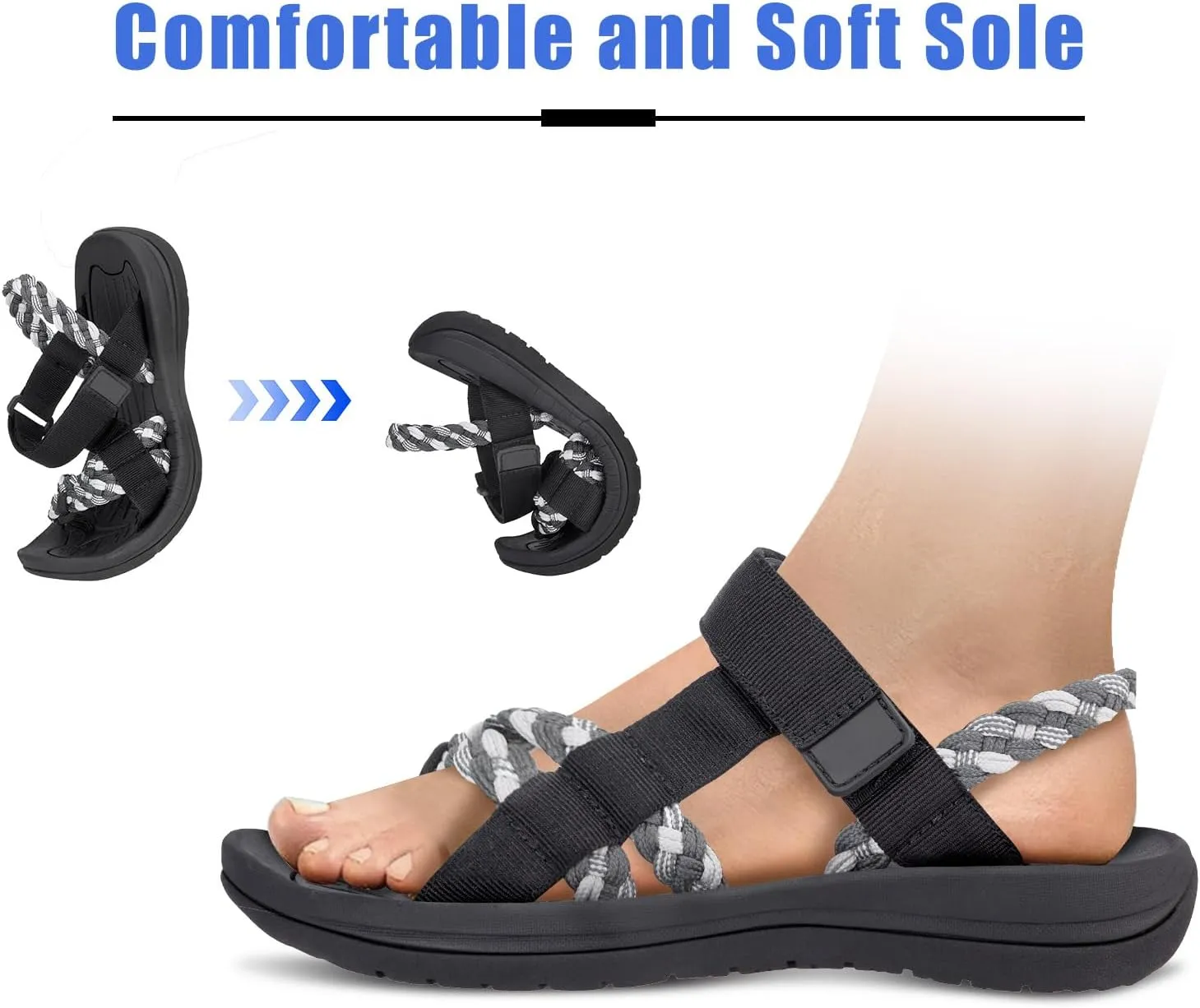 CAMEL CROWN Women's Hiking Sandals Comfortable Walking Sandals for Women Flip Flop Sandals Athletic Sport Sandals