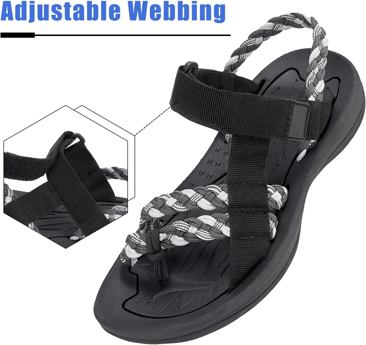 CAMEL CROWN Women's Hiking Sandals Comfortable Walking Sandals for Women Flip Flop Sandals Athletic Sport Sandals
