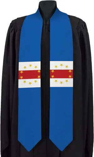 Cape Verde Graduation Sash National Flag Graduation Sash/Stole International Study Abroad Adult Unisex Country Flag Graduation Sash (Cape Verde)