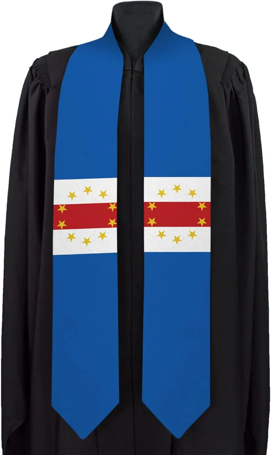 Cape Verde Graduation Sash National Flag Graduation Sash/Stole International Study Abroad Adult Unisex Country Flag Graduation Sash (Cape Verde)