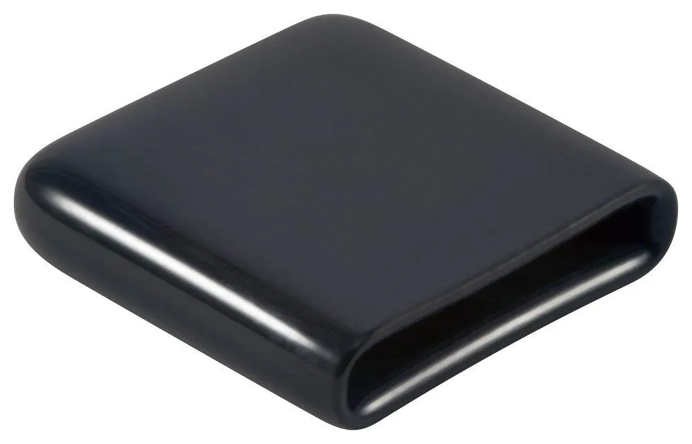 Caplugs 99190521 Plastic Rectangular Finishing Cap with Flat End Grip. VRF-125X1500-16, Vinyl, Length 1.000" ID 1.500", Black (Pack of 200)