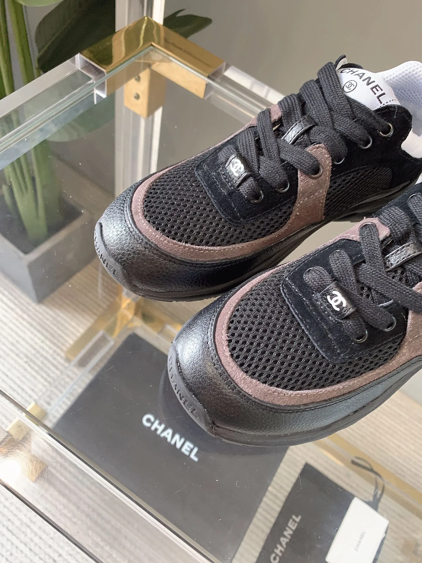 CC Sneaker In Black Mesh Fabric 145611