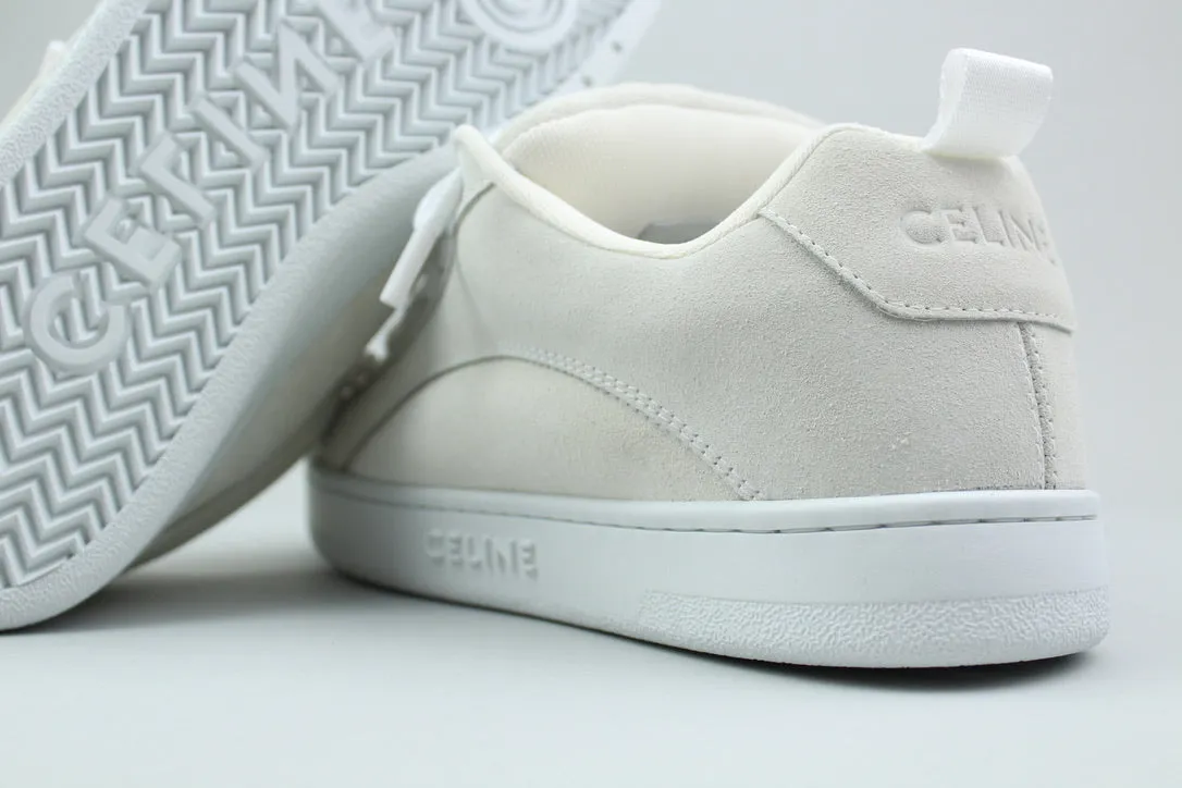 Celine Huntington Sneaker Suède Calfskin & Mesh 'Optic White'