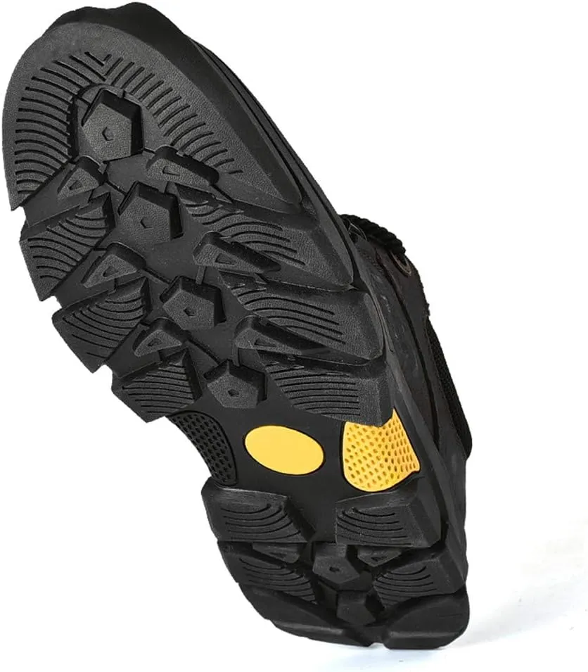 CHICLOVEY Men's Athletic Hiking Sneakers Low Top Non-Slip Leather Trekking Shoes