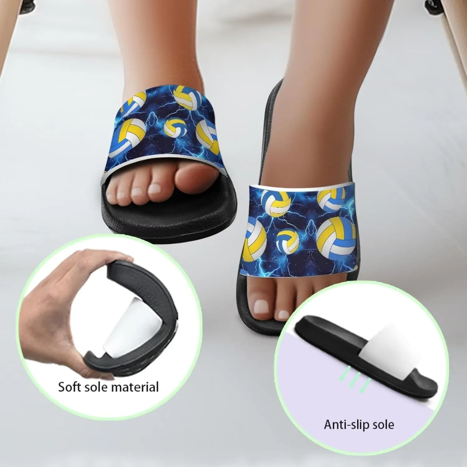 Children Slide Sandals Soft Anti-Skid Sandal Comfort Lightweight Slip On Summer Slippers for Beach Pool