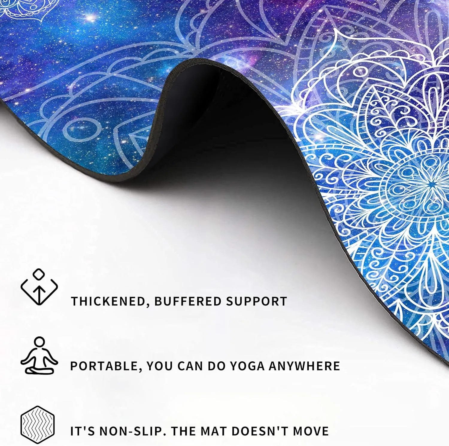 Cifupy Yoga Mat Double-Sided Non Slip Exercise Mat Eco Friendly TPE Fitness Exercise Mat With Carrying Strap & Storage Bag Workout Mat for Yoga, Pilates and Floor Exercises