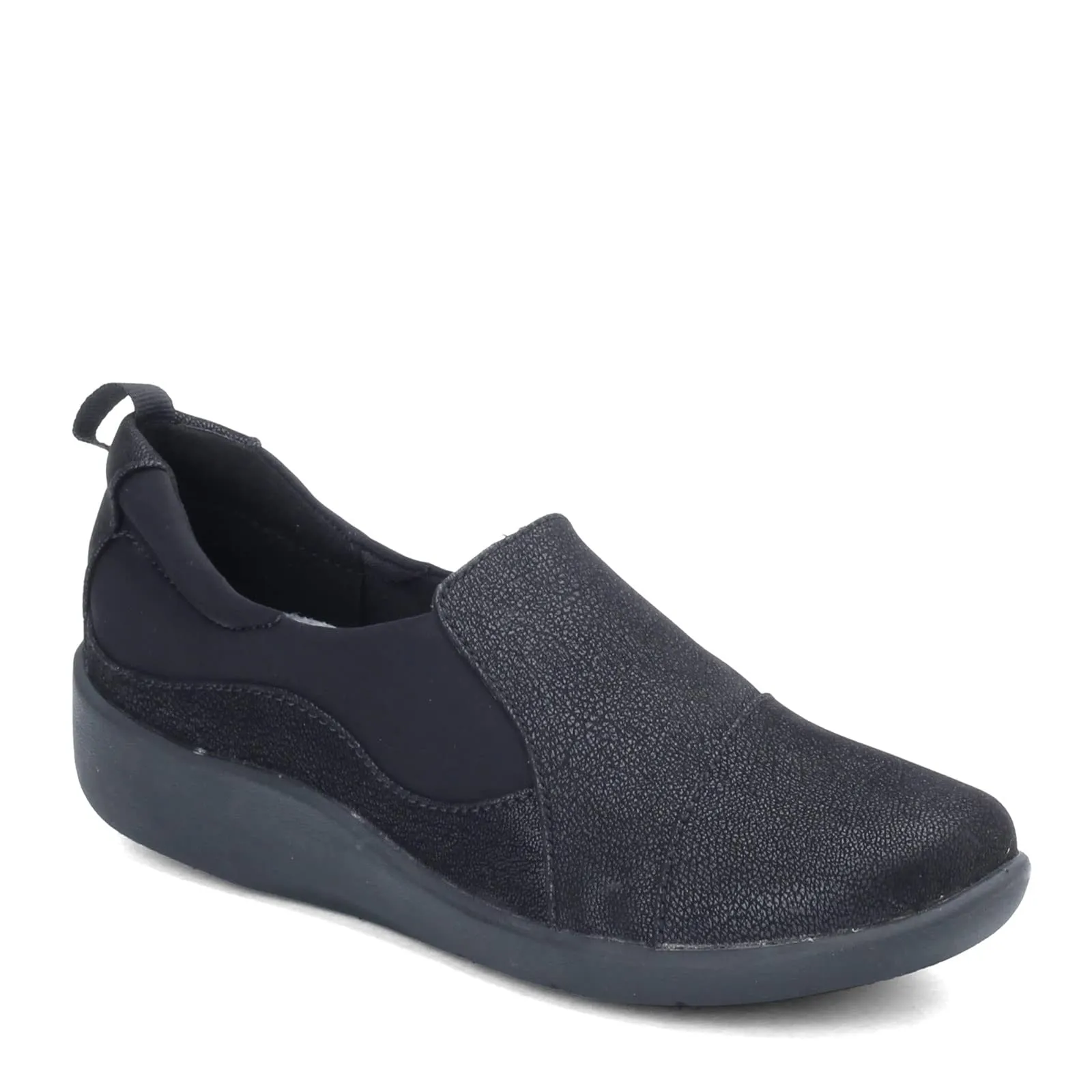 Clarks Women's CloudSteppers Sillian Paz Slip-On Loafer, Black Synthetic Nubuck, 8 M US