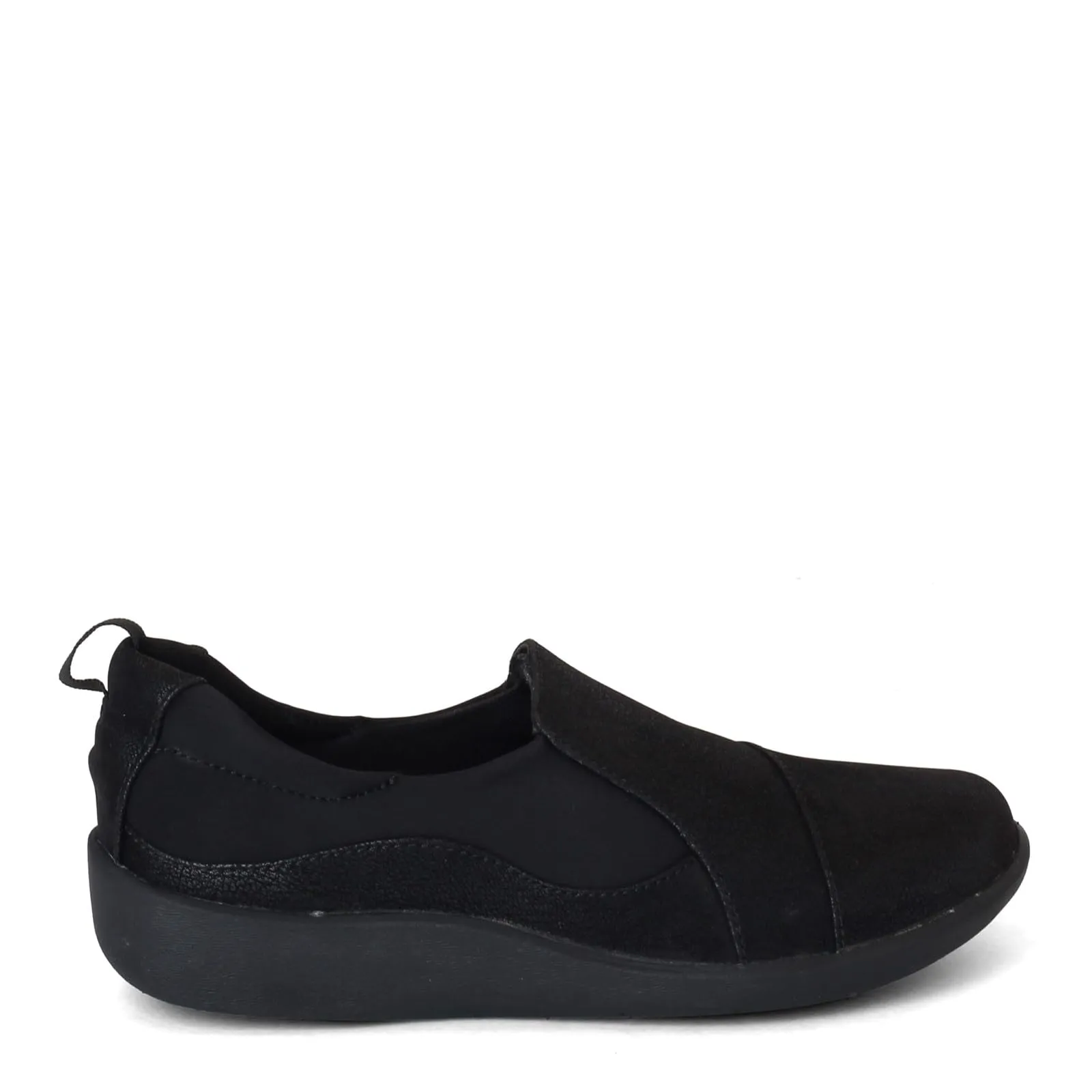 Clarks Women's CloudSteppers Sillian Paz Slip-On Loafer, Black Synthetic Nubuck, 8 M US
