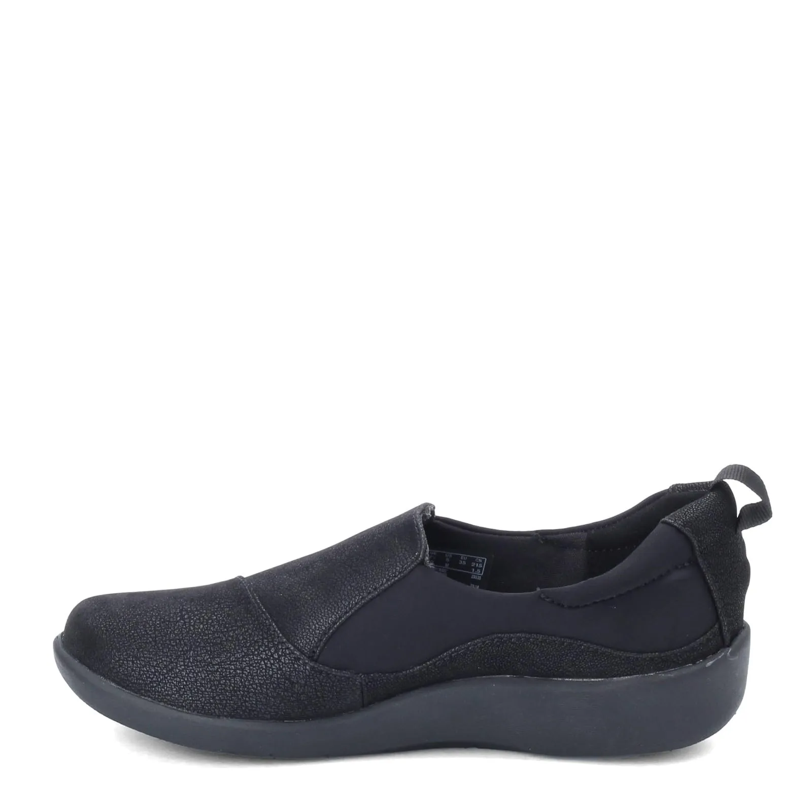 Clarks Women's CloudSteppers Sillian Paz Slip-On Loafer, Black Synthetic Nubuck, 8 M US