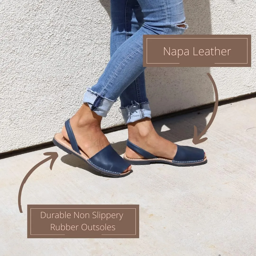 Classic Comfortable Flat Sandals for Women, Dressy Soft Leather Peep Toe Sandals for Women, Versatile Casual Slip-on Flats