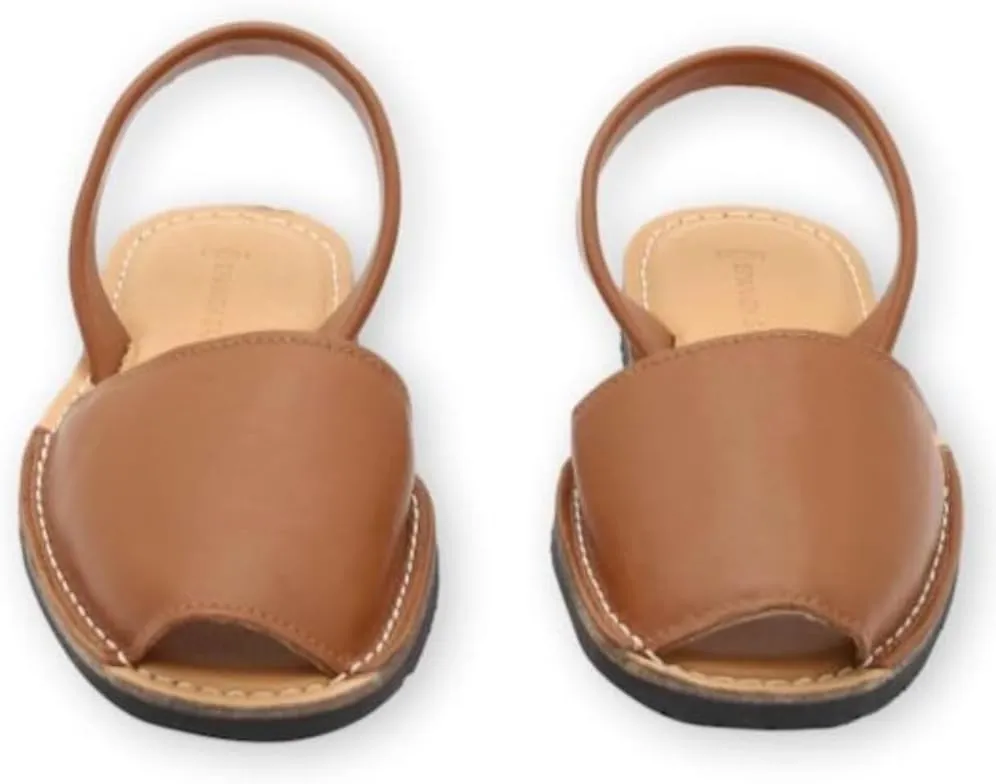 Classic Comfortable Flat Sandals for Women, Dressy Soft Leather Peep Toe Sandals for Women, Versatile Casual Slip-on Flats