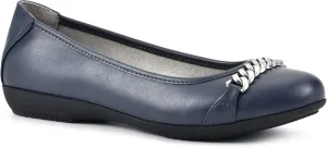 CLIFFS BY WHITE MOUNTAIN Charmed Women's Ballet Flat, Navy/Smooth, 9 M