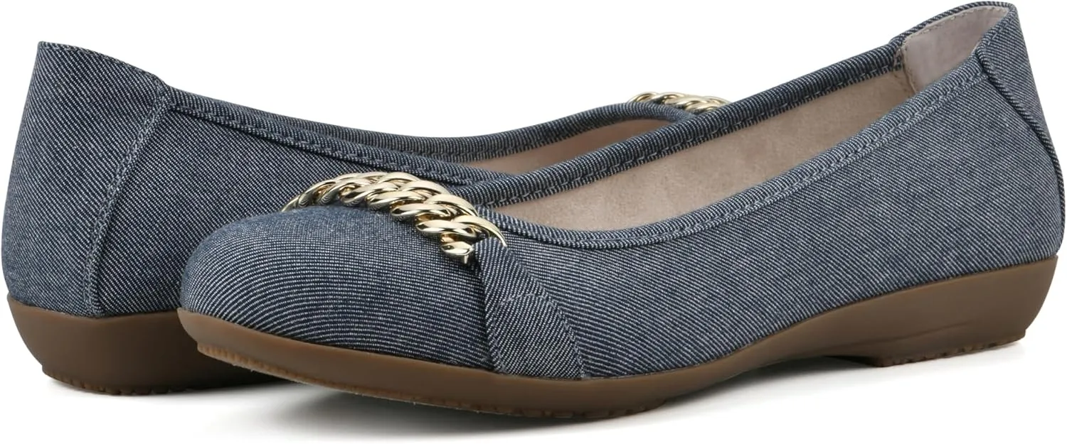 CLIFFS BY WHITE MOUNTAIN Women's Charmed Cushioned Ballet Flat