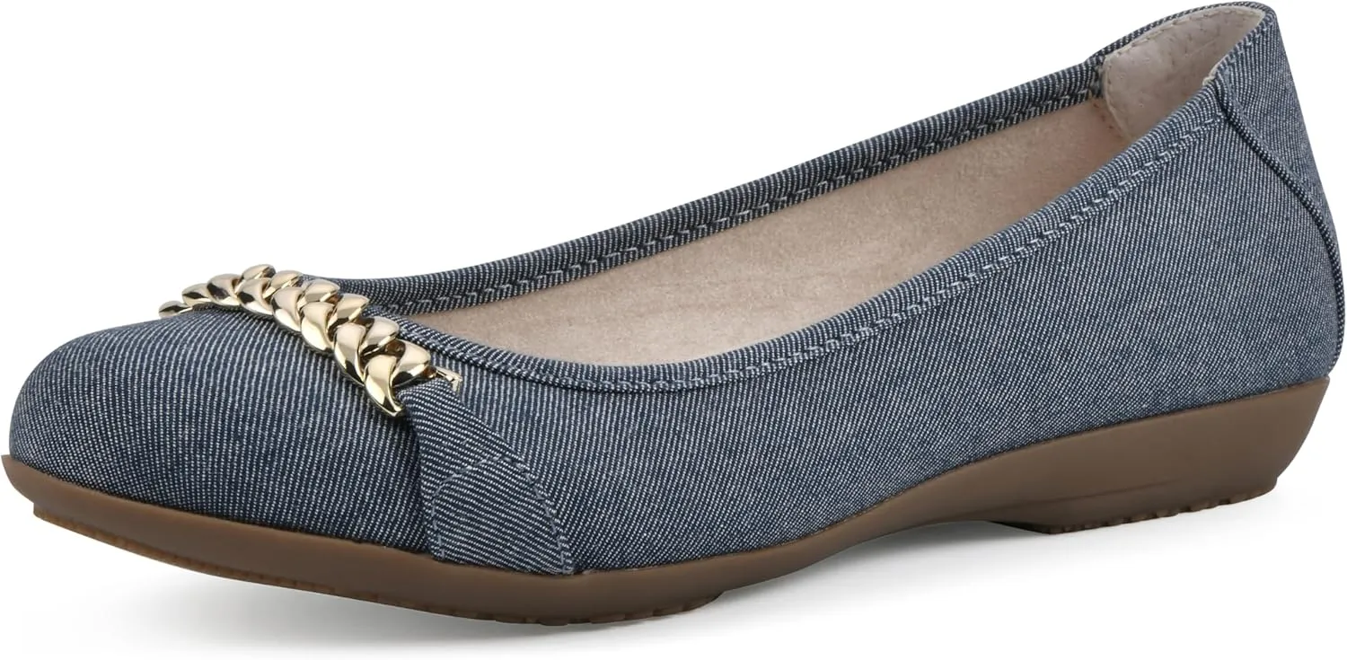 CLIFFS BY WHITE MOUNTAIN Women's Charmed Cushioned Ballet Flat