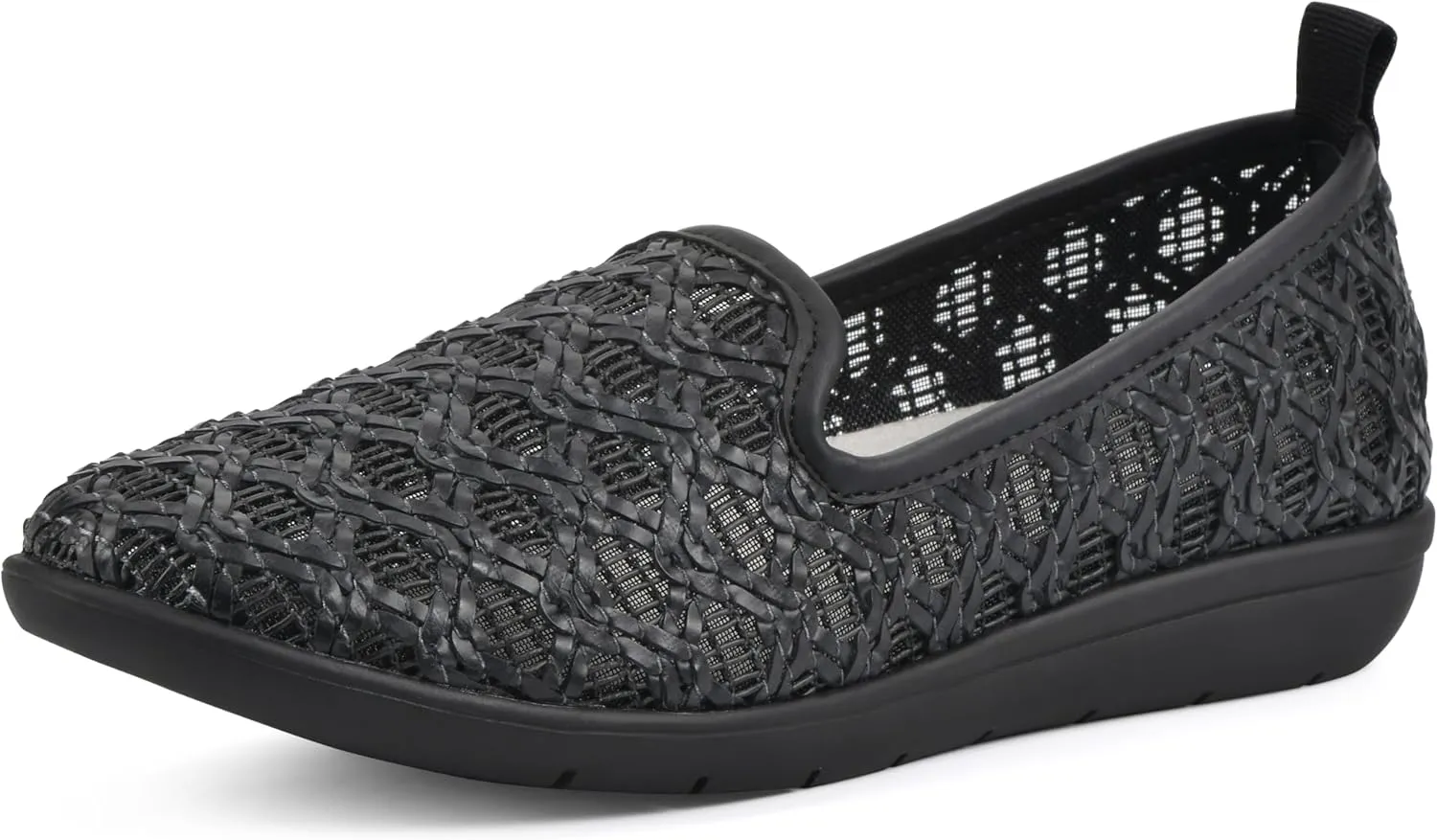 CLIFFS BY WHITE MOUNTAIN Women's Twisty Woven Moccasin Style Loafer Flat