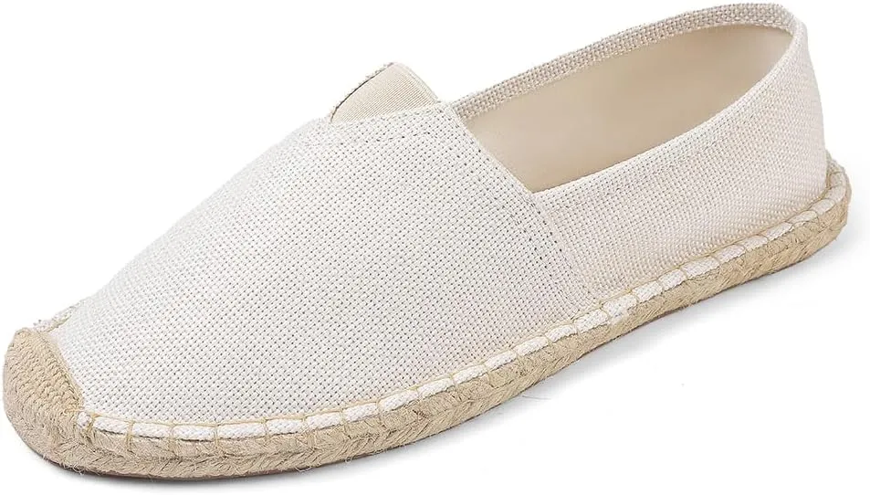 Closed Toe Canvas Slip on Flat Espadrilles Loafers for Men and Women