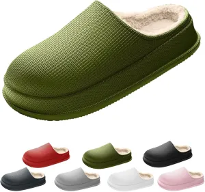 Cloud Slippers for Women, Pillow Warm Fluffy Cushioned Thick Sole House Shoes Anti-Skid Cozy Plush Slides