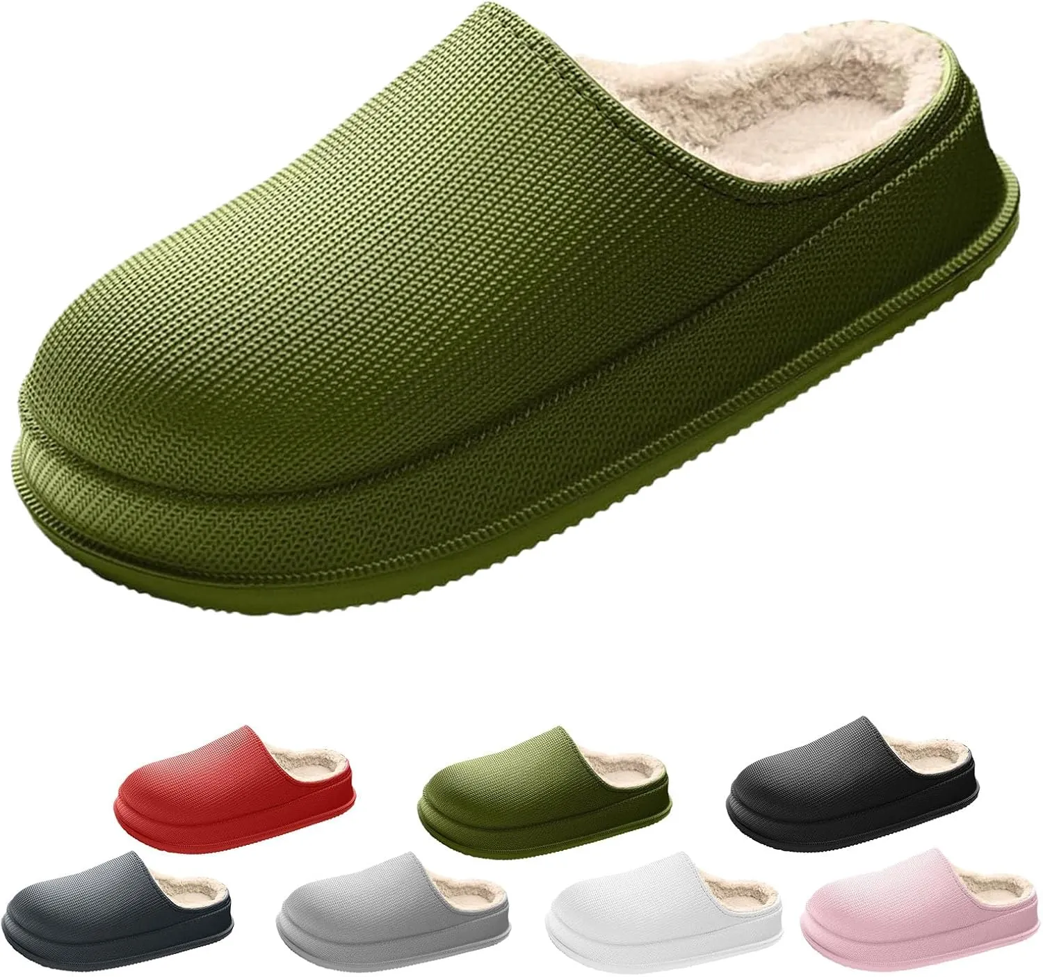 Cloud Slippers for Women, Pillow Warm Fluffy Cushioned Thick Sole House Shoes Anti-Skid Cozy Plush Slides