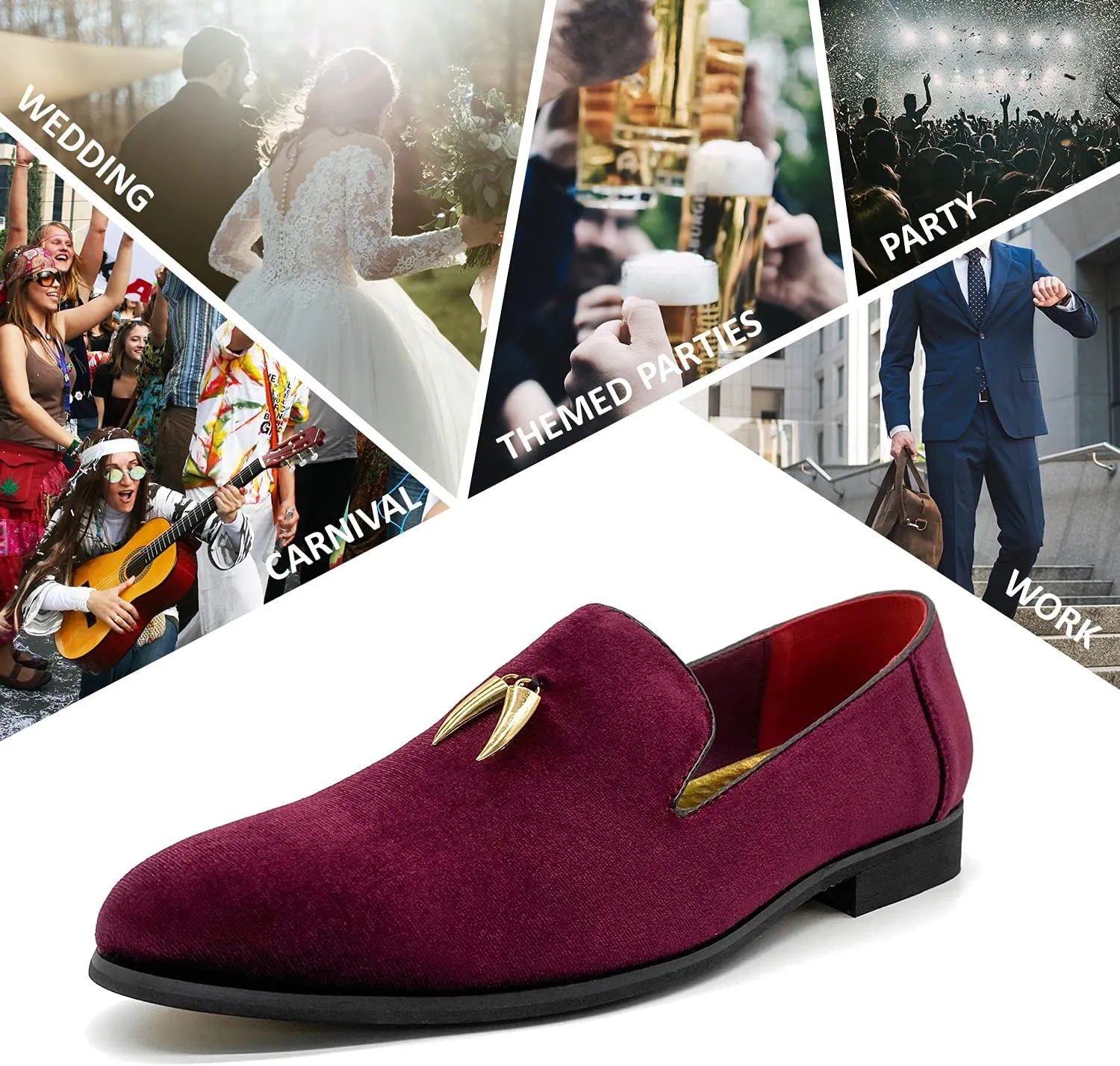 CMM Men's Luxury Penny Slip-On Loafer Party Dancing Shoes
