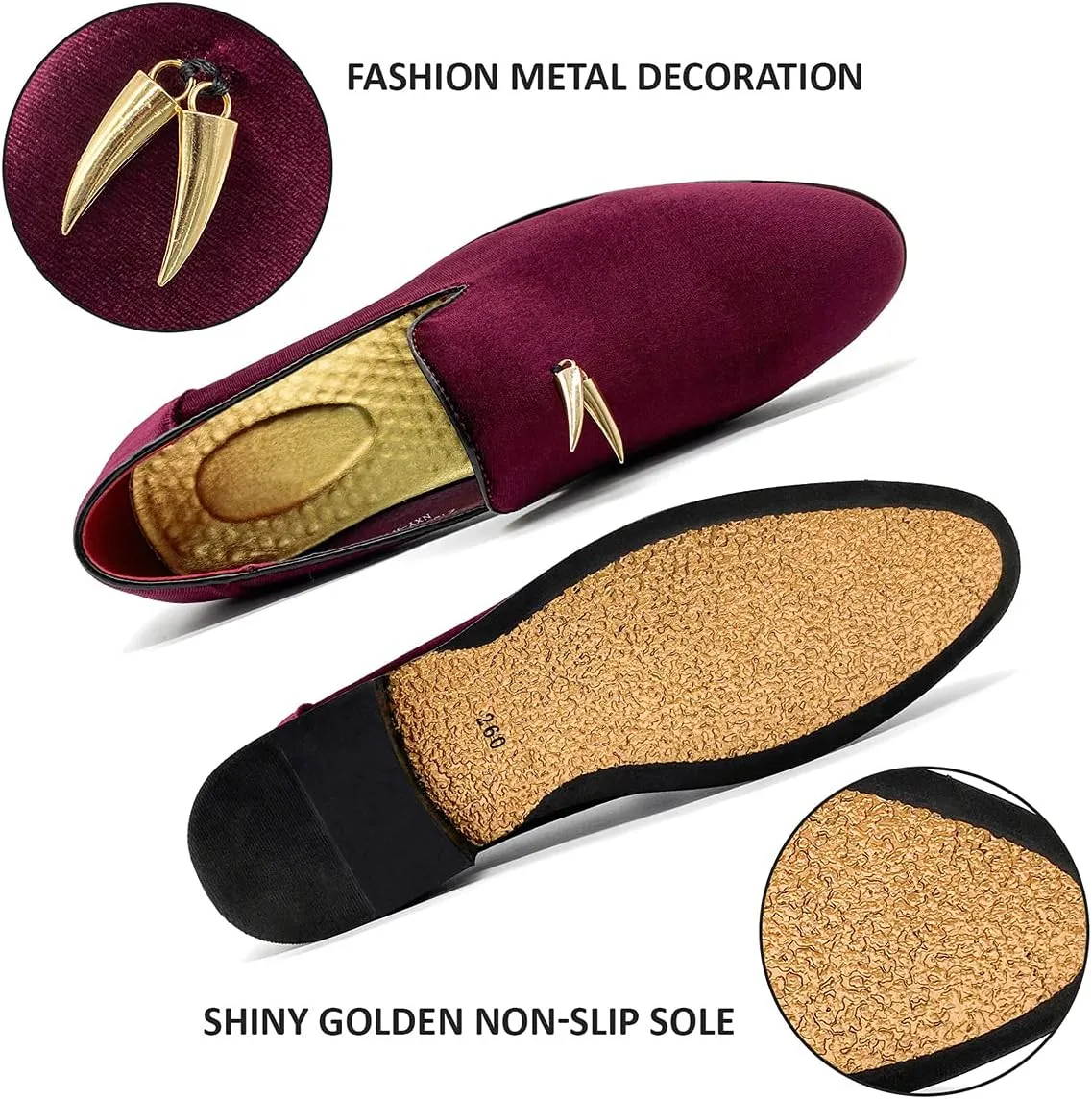 CMM Men's Luxury Penny Slip-On Loafer Party Dancing Shoes