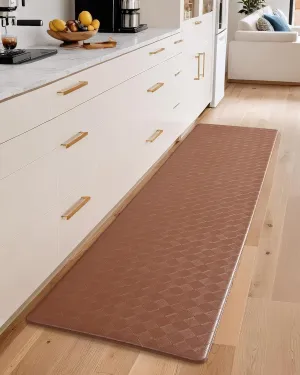 Color&Geometry Kitchen Mats for Floor Cushioned Anti Fatigue, Kitchen Floor Mats Non Slip in Front of Sink, Foam Padded Kitchen Mats for Standing Comfortable, Brown Kitchen Mat 17"X47"