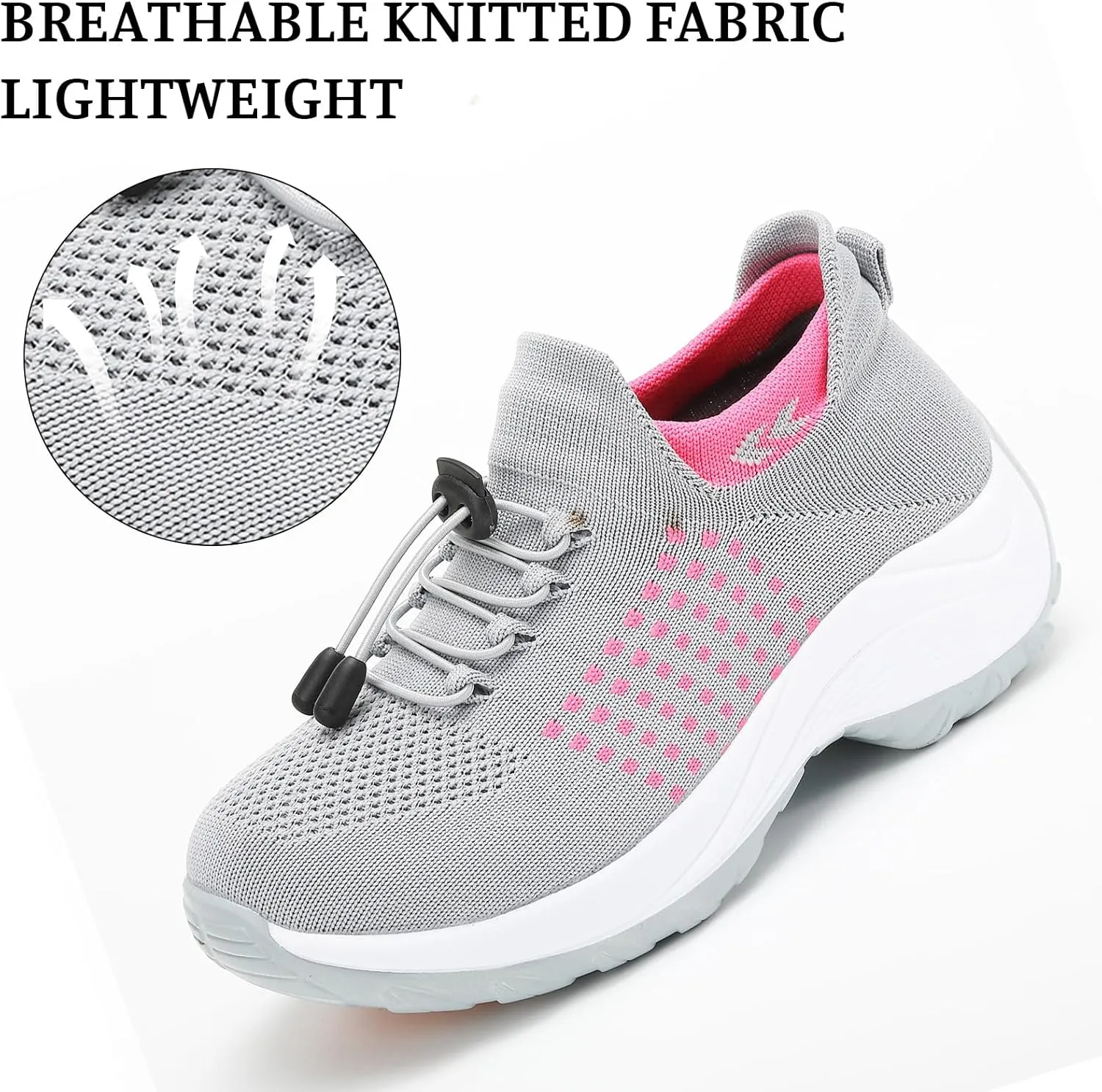 Comfort Wear Orthowear Shoes for Women Men Orthopedic Cushion Shoes Anti-Slip Air Nurse Shoe Breathable Mesh Fashion Sneakers for Women Plantar Fasciitis Unisex Adjustable Elastic Strap Trainers