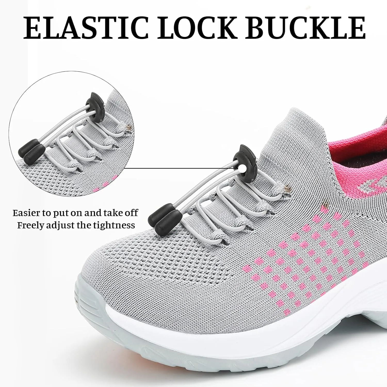 Comfort Wear Orthowear Shoes for Women Men Orthopedic Cushion Shoes Anti-Slip Air Nurse Shoe Breathable Mesh Fashion Sneakers for Women Plantar Fasciitis Unisex Adjustable Elastic Strap Trainers