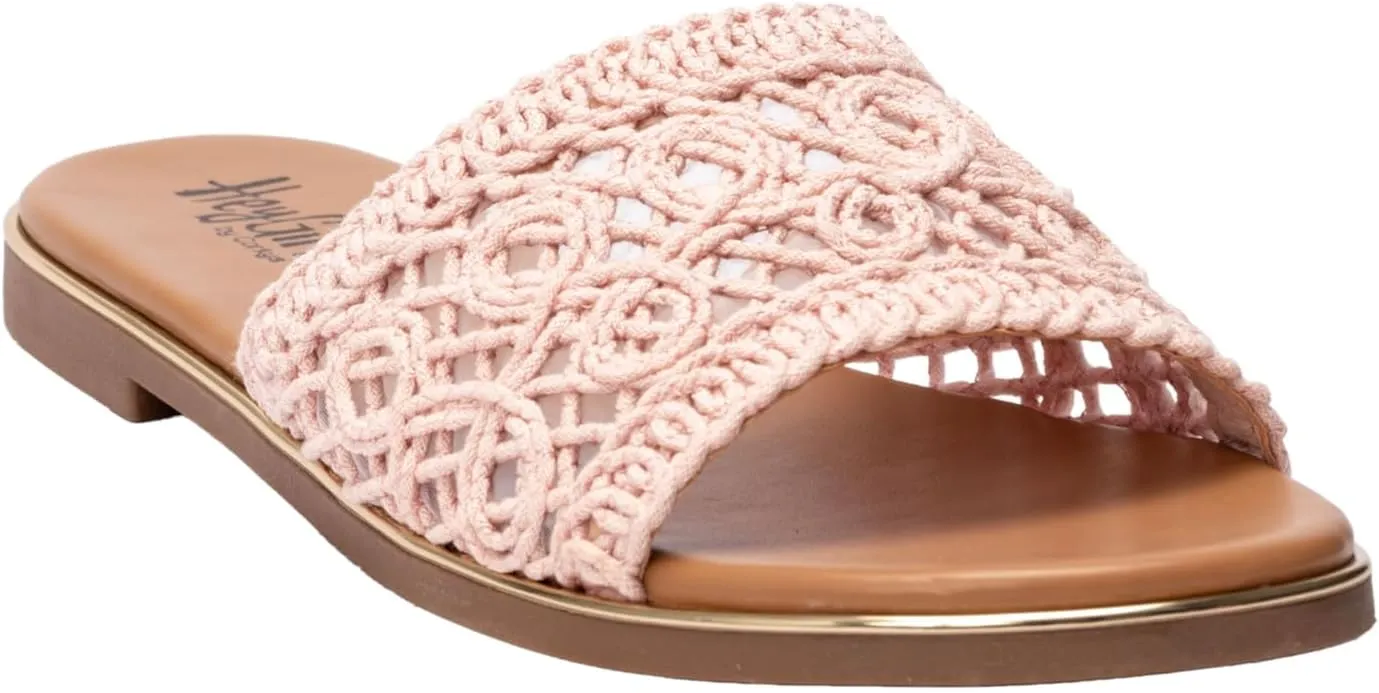 Corkys Footwear Hey Beach Women's Crochet Flat Slip-On Sandal
