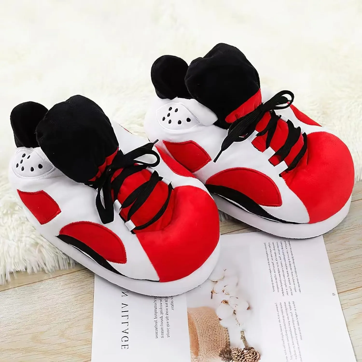 Cozy Unisex Sneaker Slippers - Trendy, Comfy Kicks for Indoors with Non-Slip Soles, Soft Plush & One-Size Fits Most