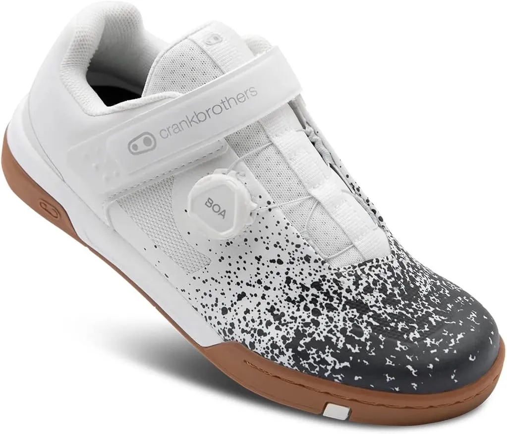 Crankbrothers Stamp BOA Splatter Mens MTB Mountain Bike Shoes White/Black 7 USA